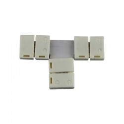 Conector sin cable 3 vias forma "T" Monocolor para tiras 3528/5050