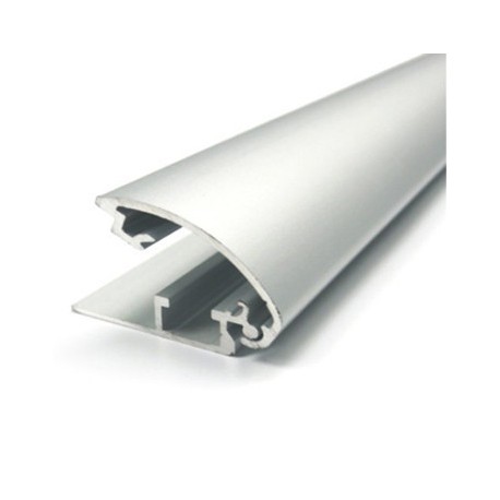 Perfil banner rail aluminio con fleje anod. Plata mate x barra de 6m